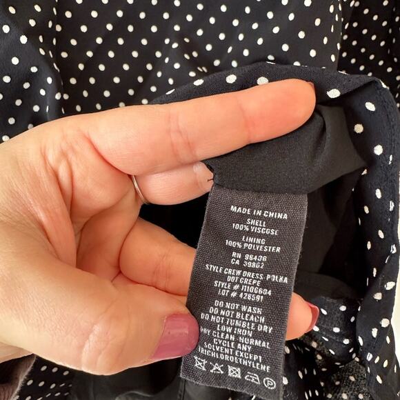 Theory Black Crepe Polka Dot Crew Dress - Picture 4 of 9